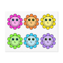 Färgfull Emoji Flower Ansikte