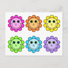 Färgfull Emoji Flower Ansikte Vykort