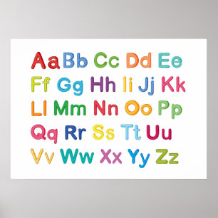 Färgfull engelsk alfabet brev tutor poster