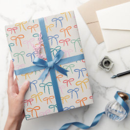 Färgfull enkel Bows Mönster Presentpapper