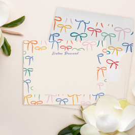 Färgfull enkel Bows Personal Stationery Anteckningskort