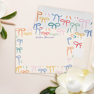 Färgfull enkel Bows Personal Stationery Anteckningskort