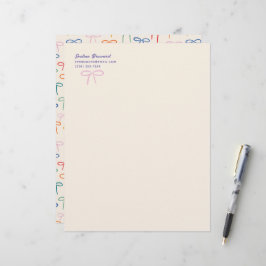 Färgfull enkel Bows Personal Stationery Brevhuvud