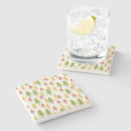 Färgfull, enkel, rustisk skogskonst Pinetree Art M Stenunderlägg