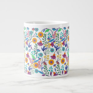 Färgfull exotisk Blommigt Bakgrund Mönster-23145 Jumbo Mugg