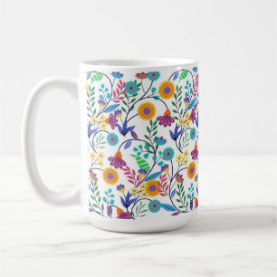 Färgfull exotisk Blommigt Bakgrund Mönster-23145 Kaffemugg