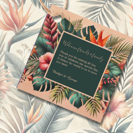 Färgfull exotisk hawaiian Tropical Bröllop Gåvor Etiketter