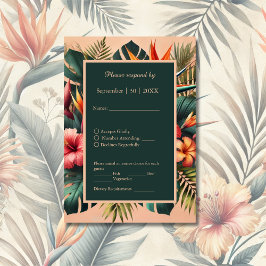 Färgfull exotisk hawaiian Tropical Bröllop OSA Kort