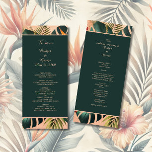 Färgfull exotisk hawaiian Tropical Bröllop Program