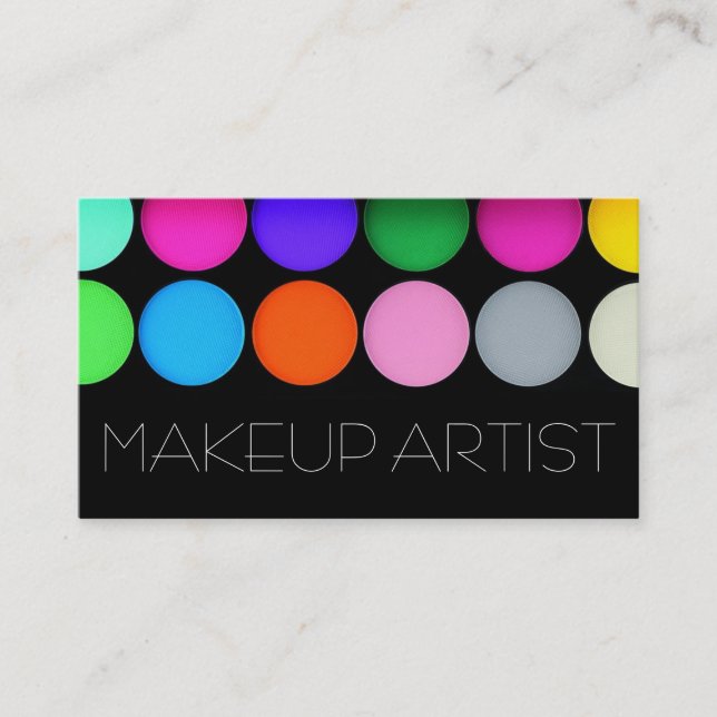 Färgfull Eyeshadow Palette Makup Artist Cosmetics Visitkort (Framsida)
