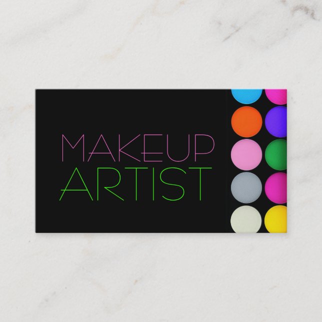Färgfull Eyeshadow Palette Makup Artist Cosmetics Visitkort (Framsida)