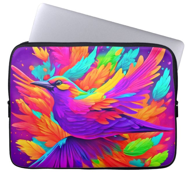 Färgfull fågelart laptop fodral (Framsidan)