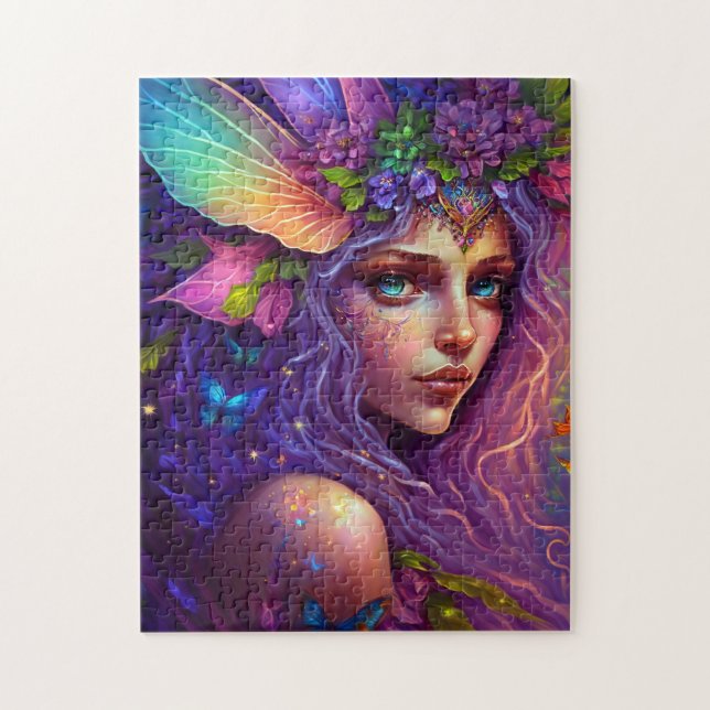 Färgfull Fairy Fantasy Art Jigszle Puzzle Pussel (Vertikal)