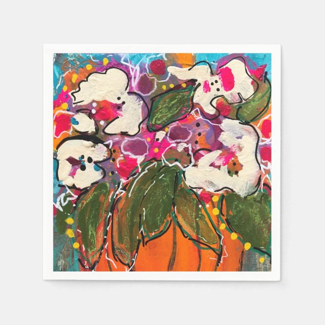 Färgfull Fall Cocktail Napkin Pappersservett (Framsidan)