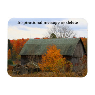 Färgfull Fall Foliage Old Farmyard Barn Magnet
