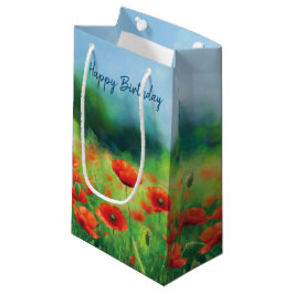 Färgfull Fält med poppies Small Gift Bag