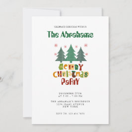 Färgfull familj Julgran God jul Inbjudningar