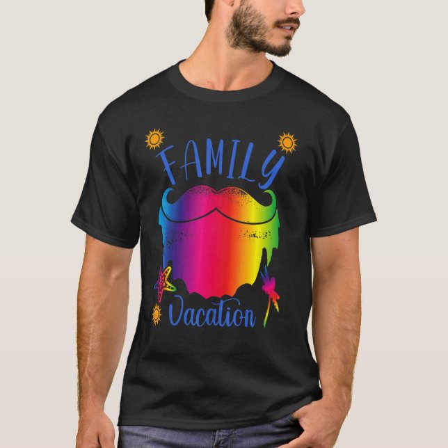 Färgfull familjemiljö 2022 - persikofärgad tropisk t shirt (Framsida)
