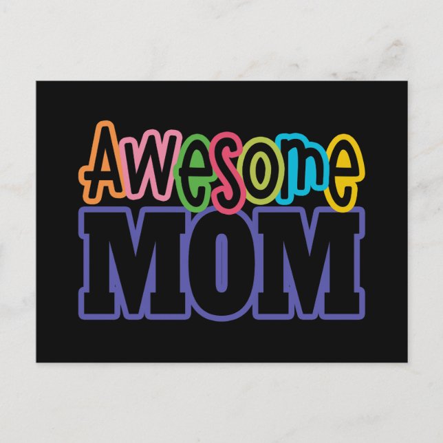 Färgfull Fantastisk Mamma Mors dag | vykort (Framsida)