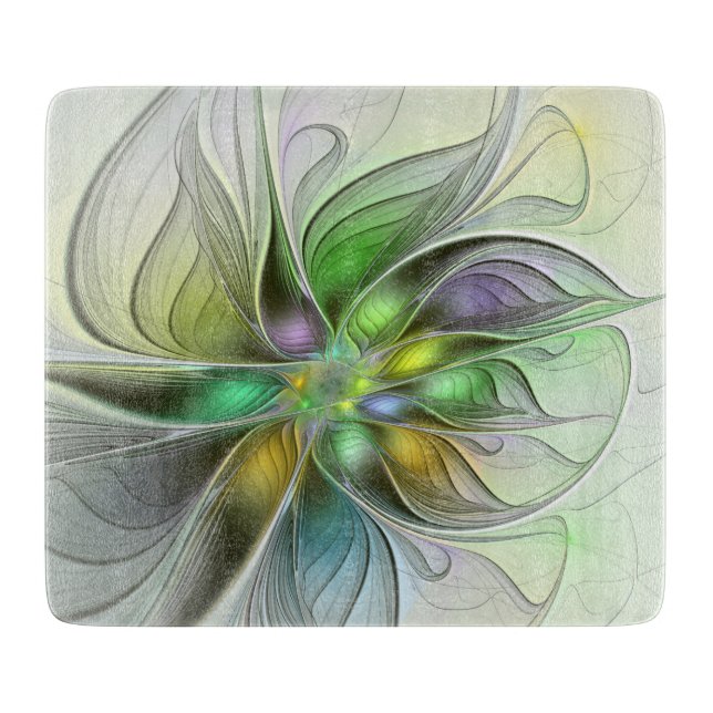 Färgfull Fantasy Flower Modern Abstrakt Fractal (Framsidan)