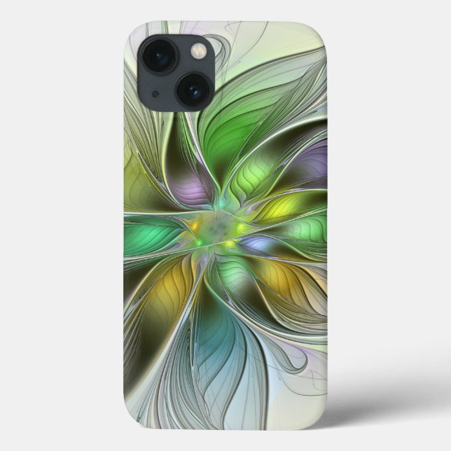 Färgfull Fantasy Flower Modern Abstrakt Fractal (Baksida)