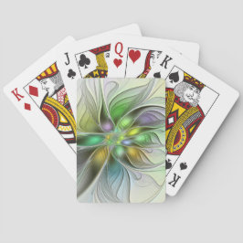 Färgfull Fantasy Flower Modern Abstrakt Fractal Casinokort