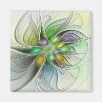 Färgfull Fantasy Flower Modern Abstrakt Fractal