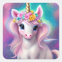 Färgfull Fantasy Kawaii Unicorn