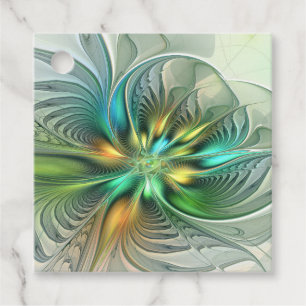 Färgfull Fantasy Modern Abstrakt Flower-Anpassning Gåvor Etiketter