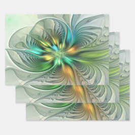 Färgfull Fantasy Modern Abstrakt Flower Fractal