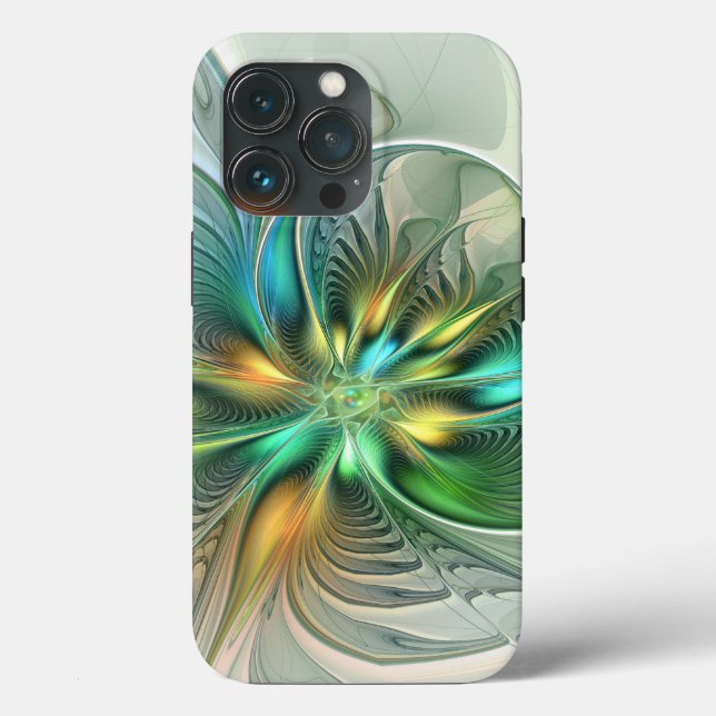 Färgfull Fantasy Modern Abstrakt Flower Fractal (Baksida )
