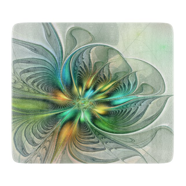 Färgfull Fantasy Modern Abstrakt Flower Fractal (Framsidan)