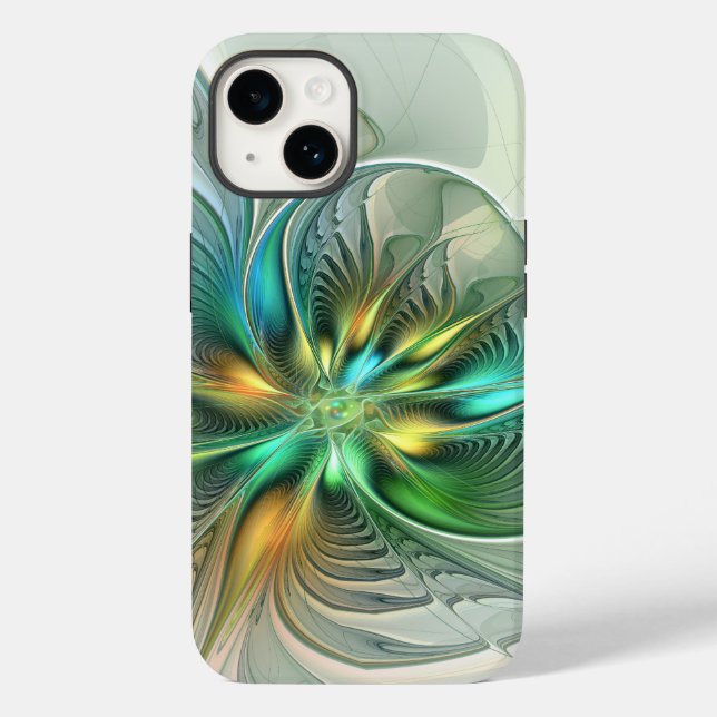 Färgfull Fantasy Modern Abstrakt Flower Fractal (Baksida)