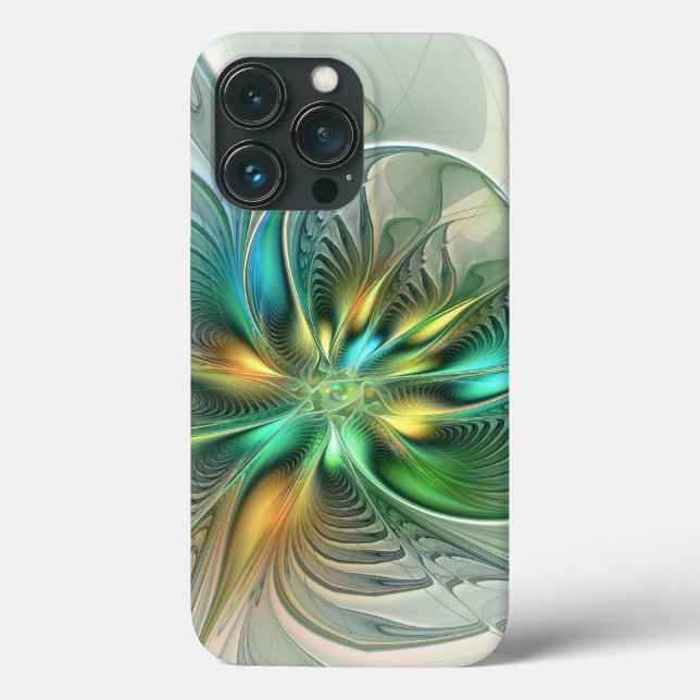 Färgfull Fantasy Modern Abstrakt Flower Fractal (Baksida)