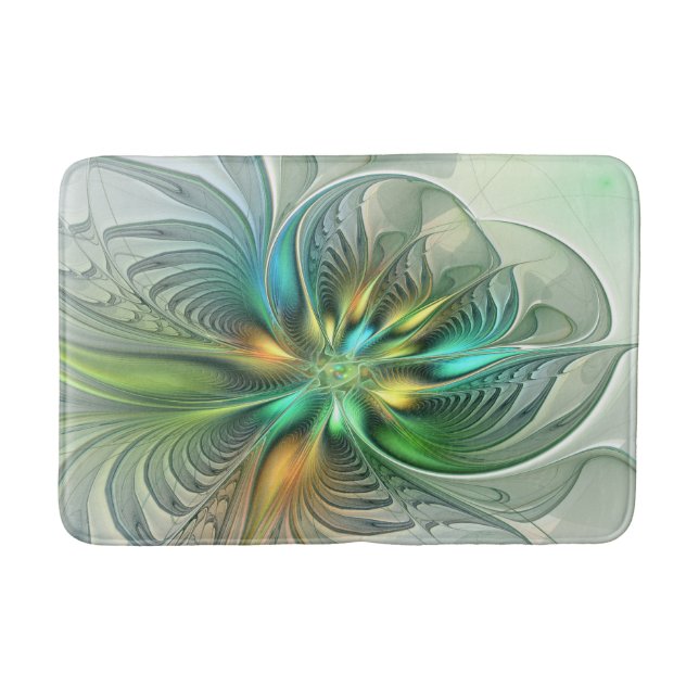 Färgfull Fantasy Modern Abstrakt Flower Fractal Badrumsmatta (Framsidan)