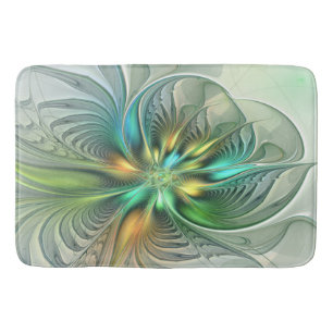 Färgfull Fantasy Modern Abstrakt Flower Fractal Badrumsmatta