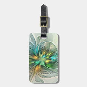 Färgfull Fantasy Modern Abstrakt Flower Fractal Bagagebricka