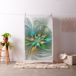 Färgfull Fantasy Modern Abstrakt Flower Fractal Tyg