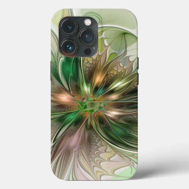 Färgfull fantasy Modern Abstrakt Fractal Flower (Baksida )