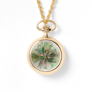 Färgfull fantasy Modern Abstrakt Fractal Flower Armbandsur