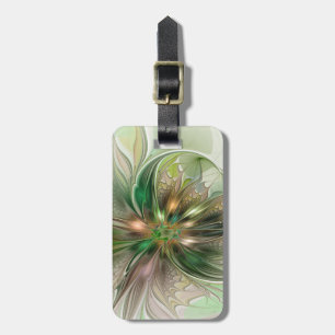 Färgfull fantasy Modern Abstrakt Fractal Flower Bagagebricka