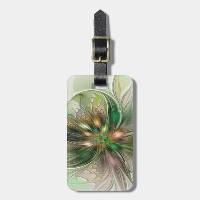 Färgfull fantasy Modern Abstrakt Fractal Flower Bagagebricka (Vertikal Framsida)