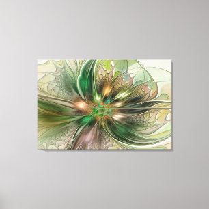 Färgfull fantasy Modern Abstrakt Fractal Flower Canvastryck
