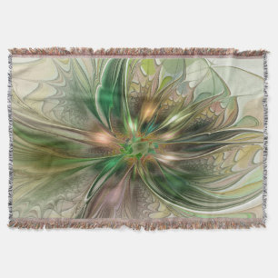 Färgfull fantasy Modern Abstrakt Fractal Flower Filt