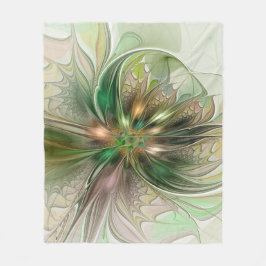 Färgfull fantasy Modern Abstrakt Fractal Flower Fleecefilt
