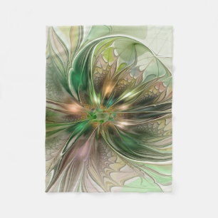 Färgfull fantasy Modern Abstrakt Fractal Flower Fleecefilt