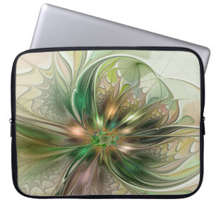Färgfull fantasy Modern Abstrakt Fractal Flower Laptop Fodral