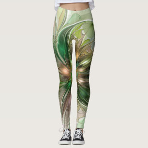 Färgfull fantasy Modern Abstrakt Fractal Flower Leggings