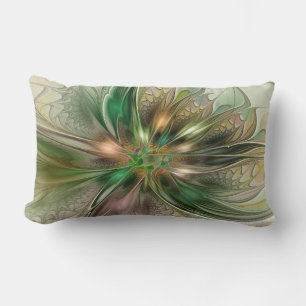Färgfull fantasy Modern Abstrakt Fractal Flower Lumbarkudde
