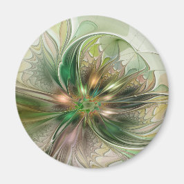 Färgfull fantasy Modern Abstrakt Fractal Flower Magnet